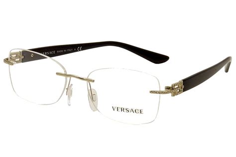 clear frame glasses men versace|Versace rimless eyeglasses for women.